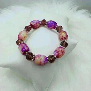 Purple Love Beaded Bracelet